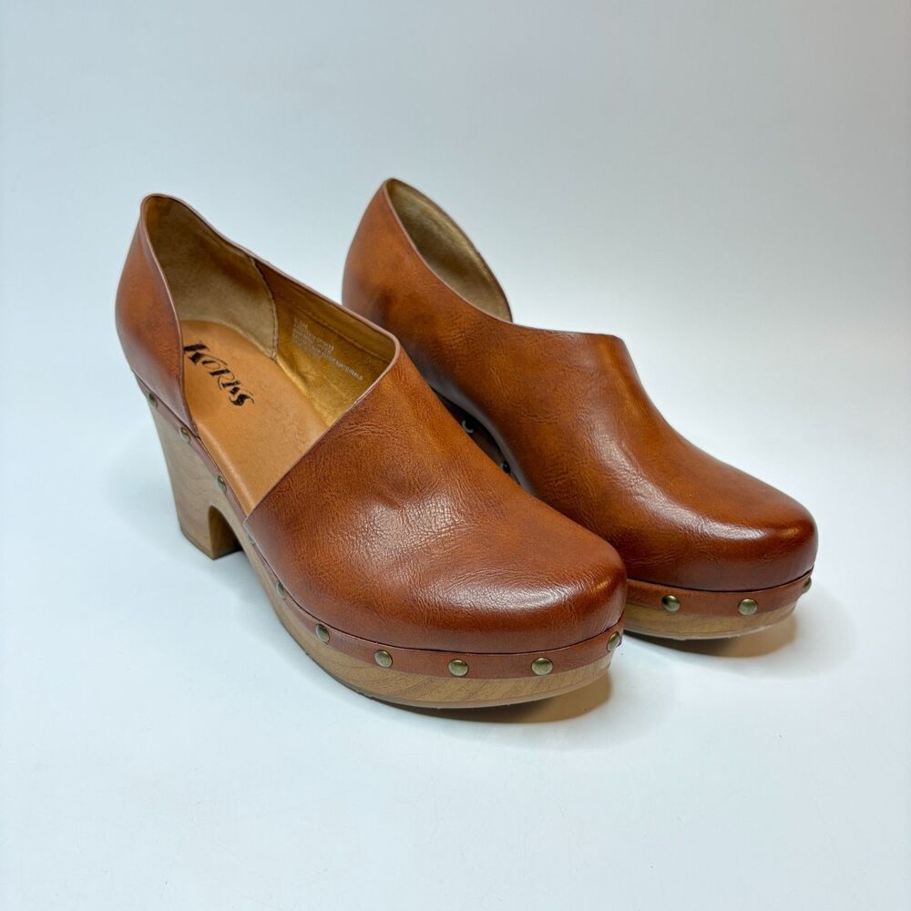 KORKS Arielle d'Orsay Brown Boho/Festival Clogs Womens Size 8.5